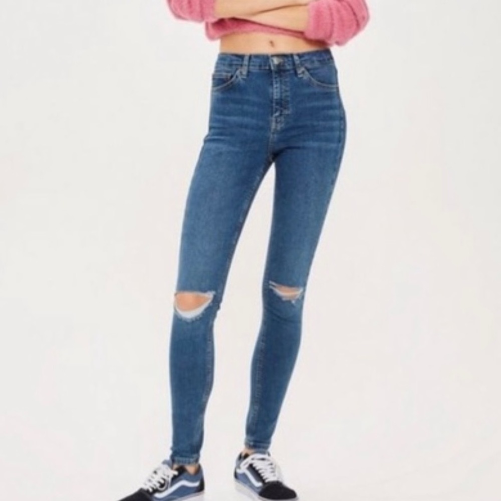 TopShop Jamie Skinny Jeans 26x34 Ripped Knees